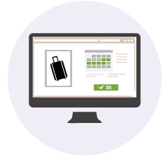 Processo de booking passo 1 aluguel de malas